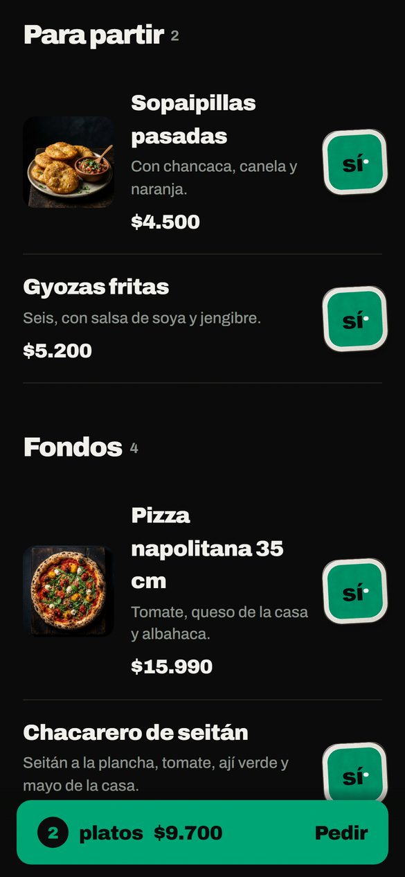 Armas el pedido